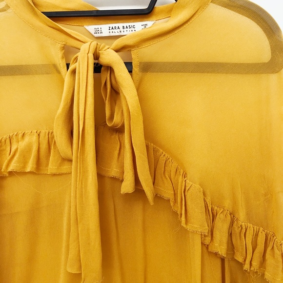 ZARA yellow sheer blouse - Picture 4 of 4